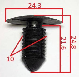 Клипсы В=24,8 / Ш=24,3 мм. (цена за упак. 10шт.)