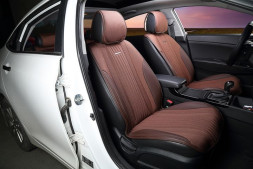 Накидки Фронт  «GRAND »  Коричневый/Коричневый  (твид экстра-класса/экокожа)