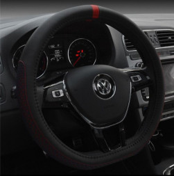 Оплетка на руль D-образный - М, черно-красный