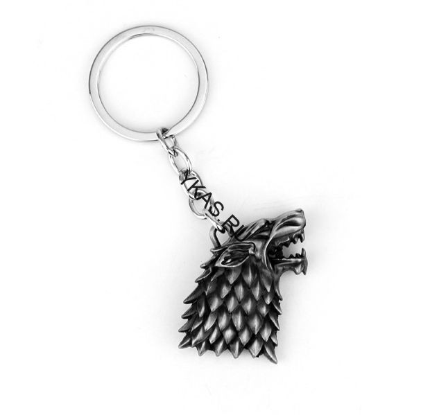 Брелок  Волк  (1 кольцо) Серебро  (блистер)