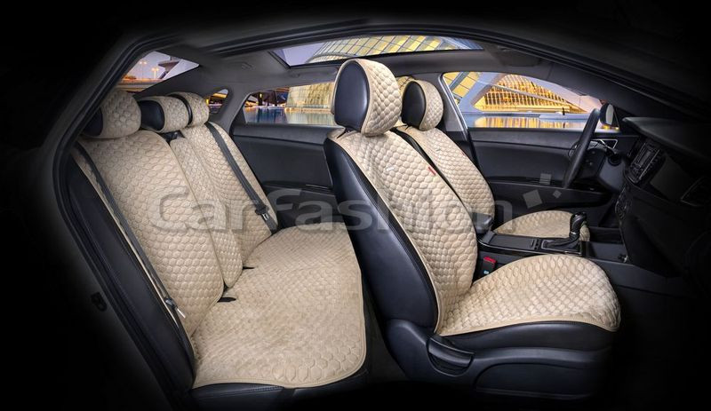 Комплект Накидок  «CAPRI PRO PLUS»  Бежевый/Бежевый/Бежевый  (иск.замша)