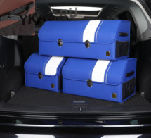 Сумка органайзер в багажник «M» 50/32/30 синий/линяя белая (с замком)