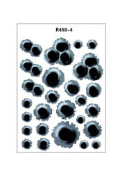Наклейка  Пулевое отверстие №4  R458-4  21x30см
