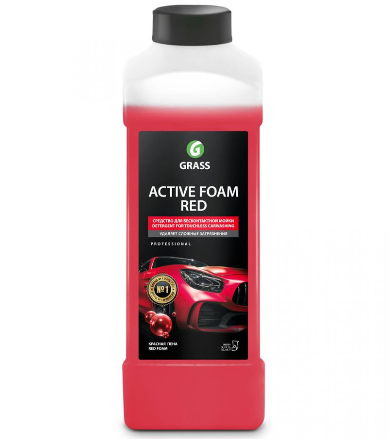 GRASS  Шампунь для Б/К мойки Active Foam Red 1кг  обильная пена,  (200-330 г/л)