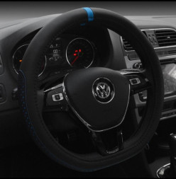 Оплетка на руль D-образный - М, черно-синий