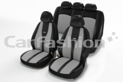 Чехлы  «MAJOR», Св.Серый/Чёрный/Серый  (Экокожа/жаккард)