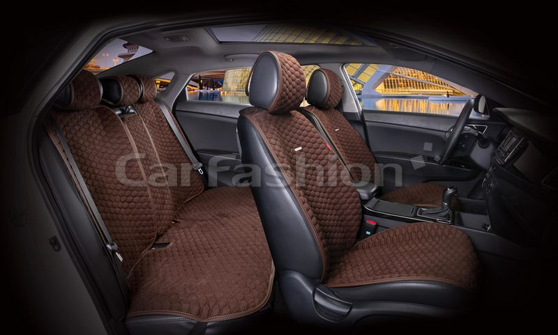 Комплект Накидок  «CAPRI PRO PLUS»  Кофе/Кофе/Коричневый  (иск.замша)