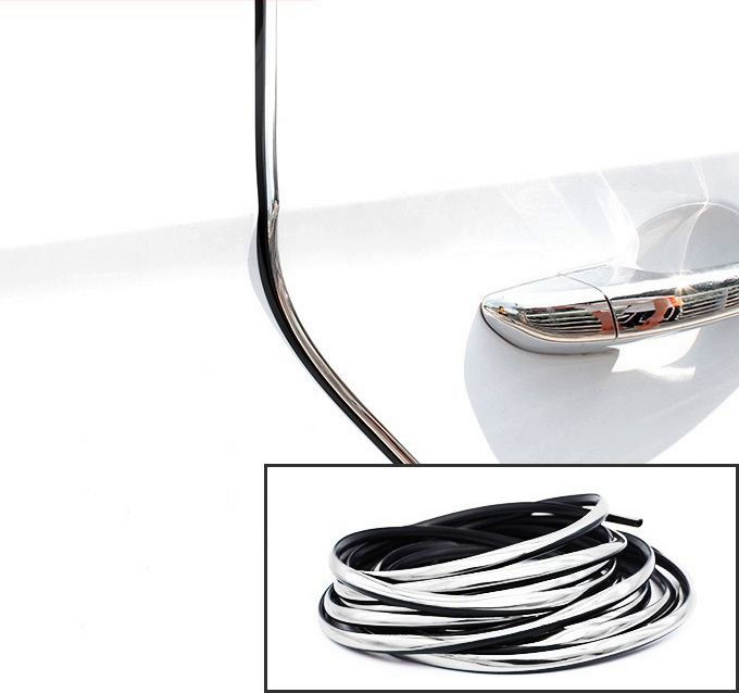 Молдинг на кант двери  10м x 7мм  Хром