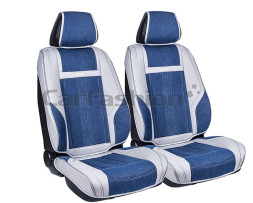 Накидки Фронт  «JEANS»  Синий/Серый/Серый  (джинс/экокожа)