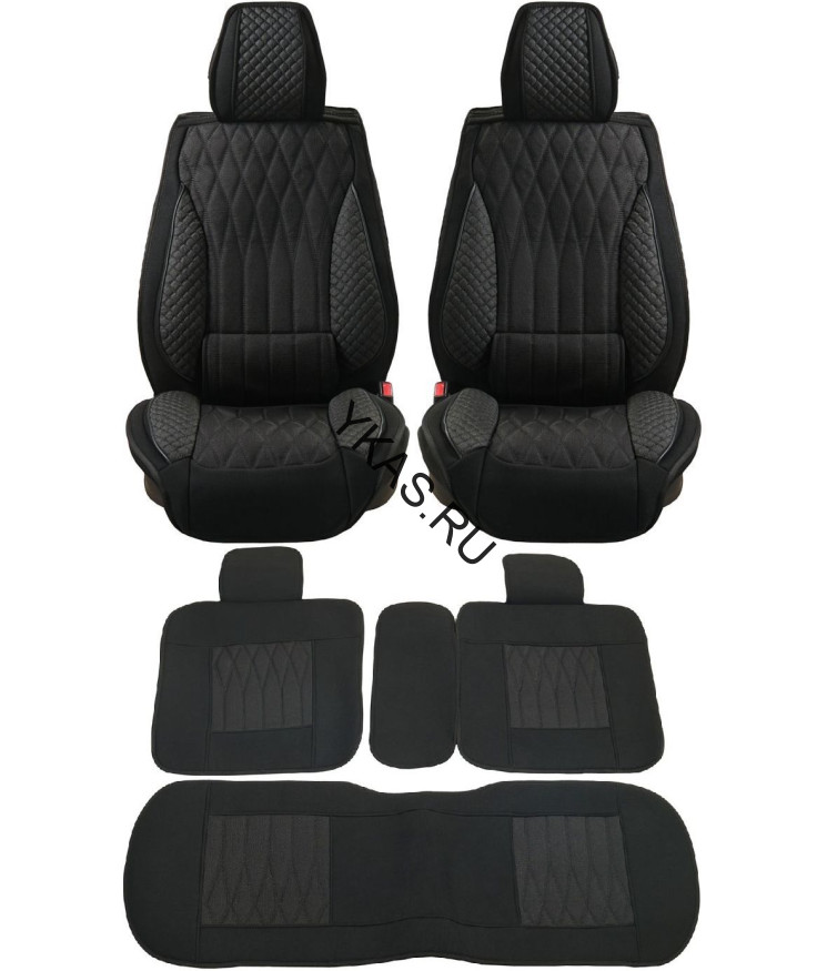 Комплект Накидок  Seintex  «Comfort Plus» Чёрный (жаккард/подушка под поясницу/боковая поддержка)