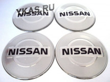 Этикетки на диски  (заглушка) 65мм  &quot;NISSAN&quot;  4шт. Серый