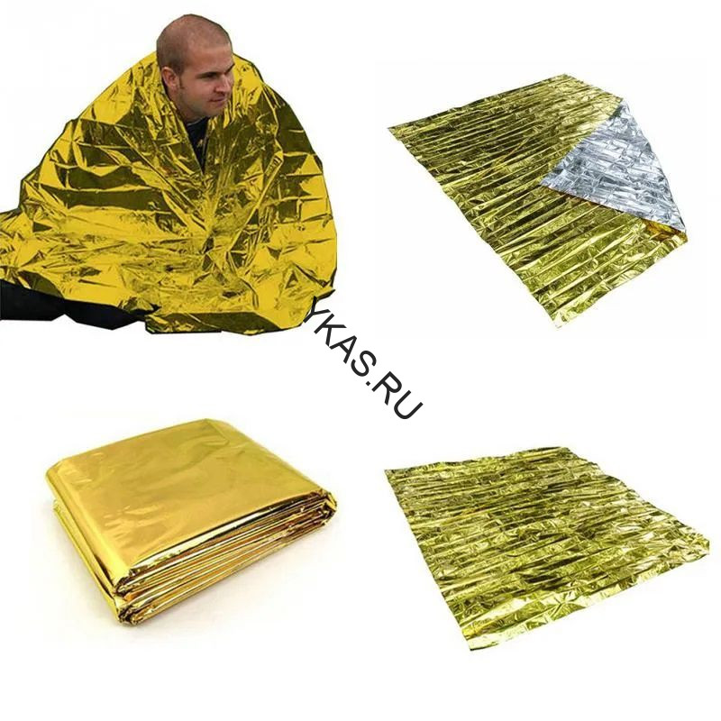 Термоодеяло ДЛЯ АПТЕЧЕК "СЛЕДОПЫТ" двухстороннее 160х210 см, серебро/золото