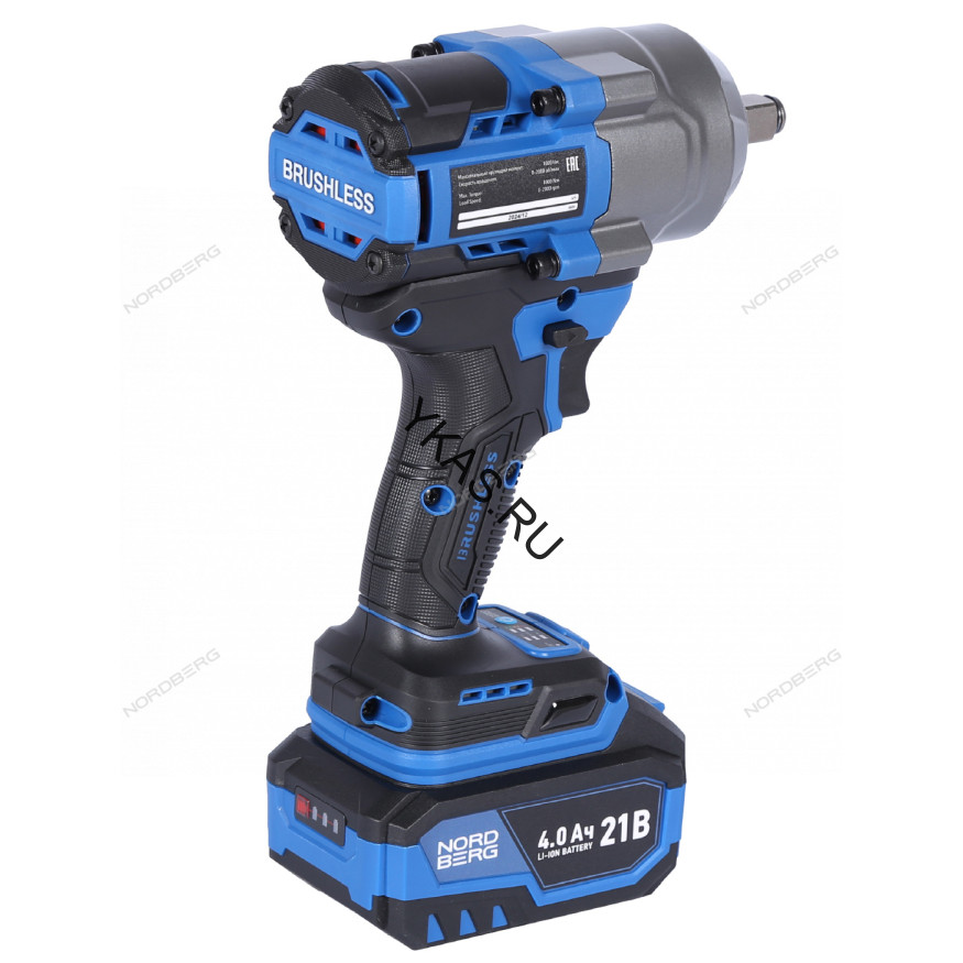 Аккумуляторный гайковерт NORDBERG NE805K (1/2", 21В, 1000Нм)