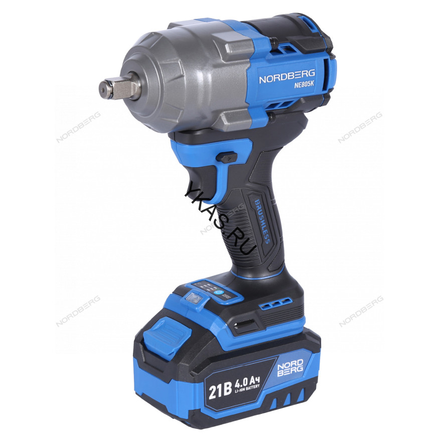 Аккумуляторный гайковерт NORDBERG NE805K (1/2", 21В, 1000Нм)