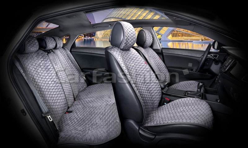 Комплект Накидок  «CAPRI PRO PLUS»  Серый/Серый/Св.Серый  (иск.замша)