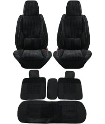 Комплект Накидок Seintex «Comfort» Чёрный (велюр/подушка под поясницу/боковая поддержка)