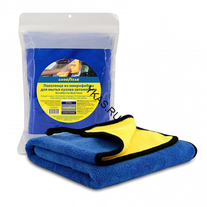 Полотенце  из микрофибры для мытья кузова автомобиля Goodyear 40x60 см (600 г/м2)