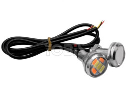 Ходовые огни  SOLAR 1 LED  23*32*23мм  линза , металл, врезные, с поворотником 2шт серебро