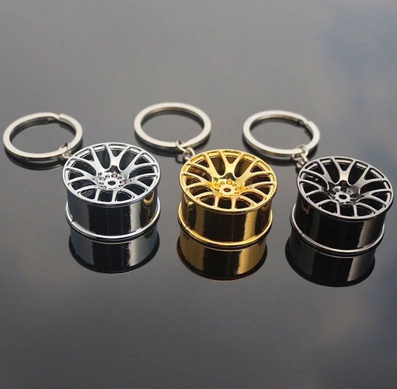 Брелок  "Диск автомобильный" карабин (1 кольцо)  Золото