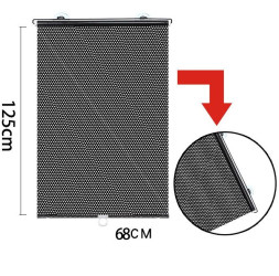 Шторки солнцезащитные на ролете сетка 68х125 см., на присосках 1шт.