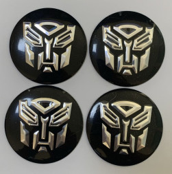 Этикетки на диски (метал)  диам. 56,5мм.  "TRANSFORMER" черный  (4 шт.)