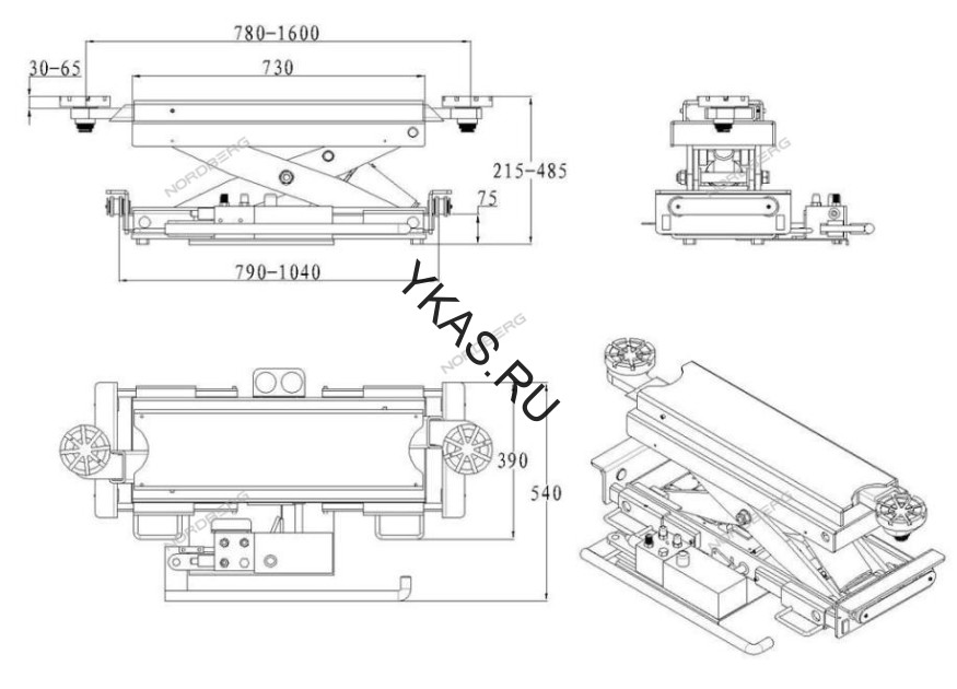 Траверса пневмогидравлическая NORDBERG N423A
