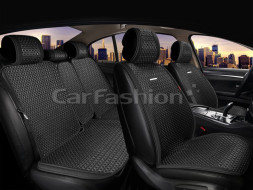 Комплект Накидок   «BREEZE PLUS»  Чёрный/Чёрный/Чёрный  (искусственный шёлк/экокожа)