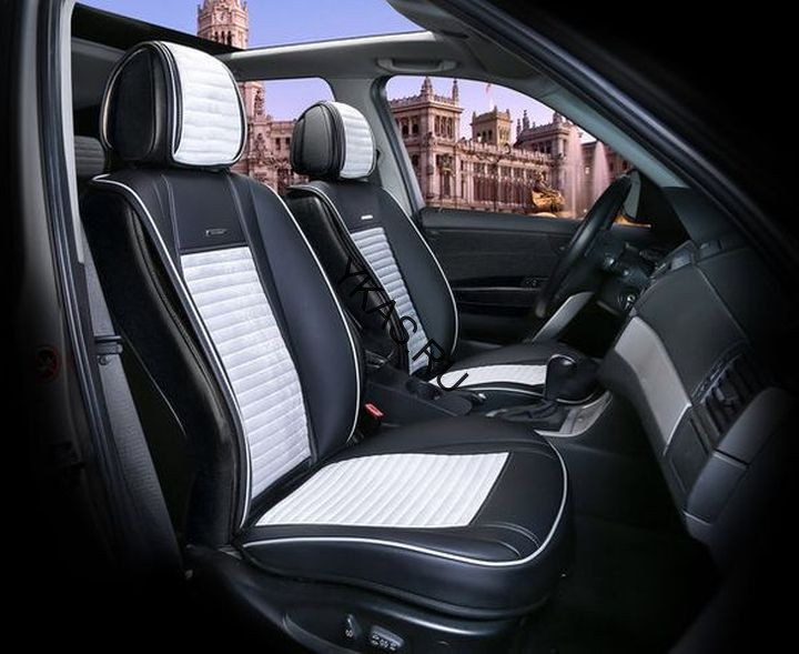 Накидки Фронт  «MADRID»  Чёрный/Серый/Серый  (велюр премиум класса/экокожа)