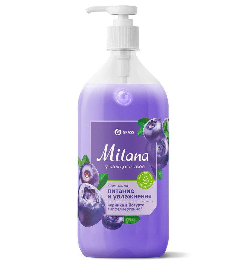 GRASS  Мыло жидкое  1л.  Черника в йогурте