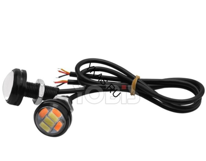 Ходовые огни  SOLAR 1 LED  23*32*23мм  линза , металл, врезные, с поворотником 2шт черный