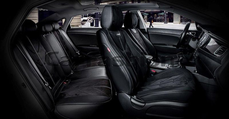 Чехлы  «5D» PREMIUM каркасные «START PLUS» Чёрный/Чёрный/Чёрный  (экокожа/нубук)