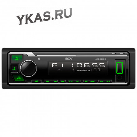 Автомагн.  ACV-920BG  (зеленый)  USB/SD/FM ресивер Bluetooth (со съемной панелькой)