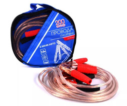 Провода пусковые  200А  "М5"  2,2м  (прозрачная изоляция)  в сумке