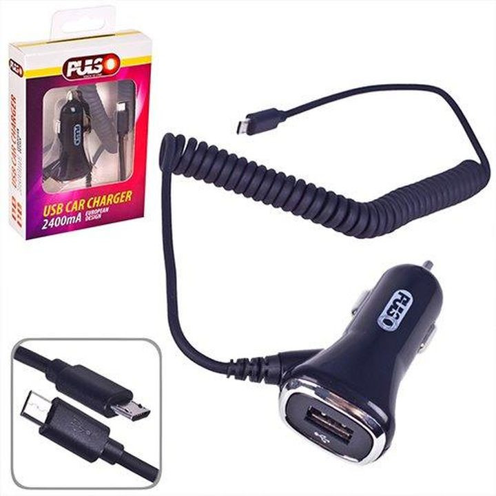 Зарядн.устр-во для телефона  PULSO C-2407BK 1USB+ANDROID (12/24V - 5V 2,4A)