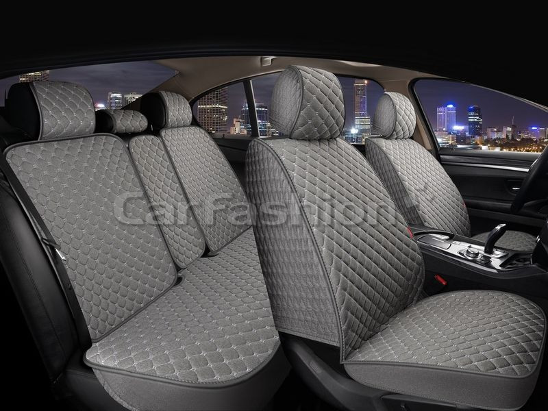 Комплект Накидок   «CUBE»  Серый/Серый/Серый  (лён/экокожа)