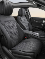 Накидка Carlife «Elit» низ+вверх сиденья, экокожа NAPPA , черный/черный 1шт.