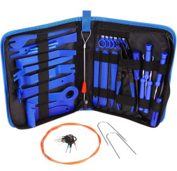 Съемник панелей облицовки пластиковый, набор, 42 предметов, синий  PRO