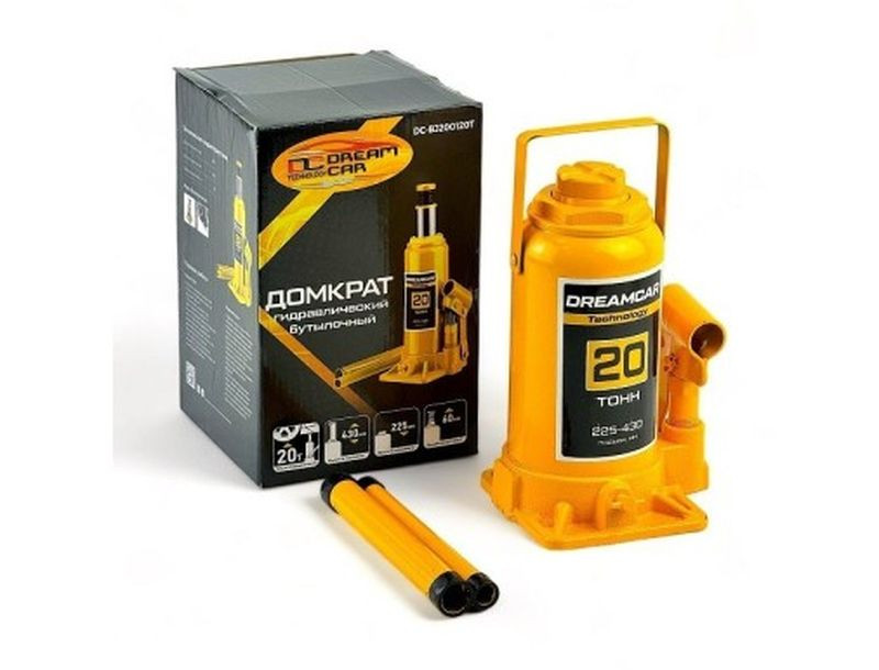 Домкрат гидравл. телескоп 20т. в КАРТОН.уп.  подьём 225- 430мм   "DC"