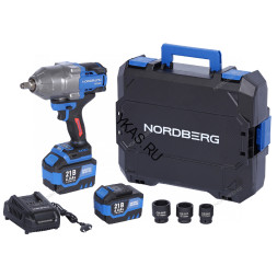 Аккумуляторный гайковерт NORDBERG NE806K-1/2 (1/2", 21В, 1500Нм)