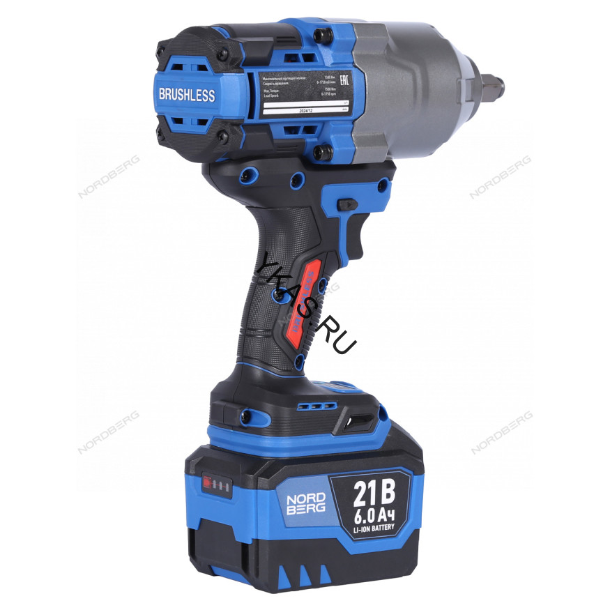 Аккумуляторный гайковерт NORDBERG NE806K-1/2 (1/2", 21В, 1500Нм)