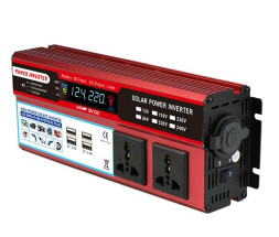 Преобраз. напряжения  Carlife  12-220V   2000W, две розетки, 4 USB, вольтметр (пиковая 4000W)