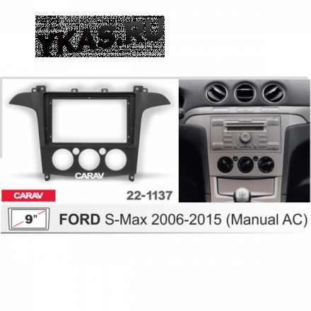 Переходная рамка CarAv 22-1137 9&#039; FORD S-Max 2006-2015 (кондиционер)  предзаказ