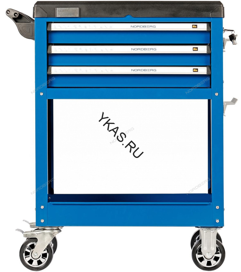Тележка инструментальная NORDBERG T4N (3 выдвижных ящика + открытый отсек)