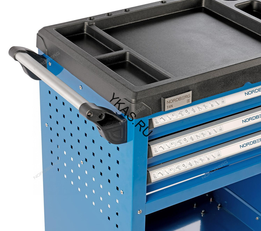 Тележка инструментальная NORDBERG T4N (3 выдвижных ящика + открытый отсек)