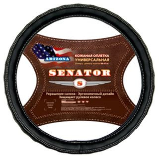 Оплетка на руль   SENATOR  Arizona - M, Чёрный (кожа)