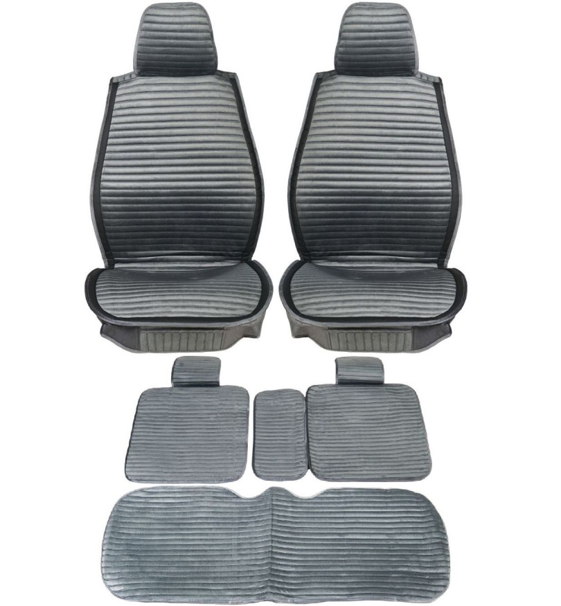 Комплект Накидок  Seintex  «Horizont» Серый (вставка кожа/велюр)