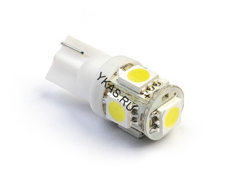 SOLAR  Свет-од  12V  T10 5 SMD W5W  W2.1x9.5d  синий