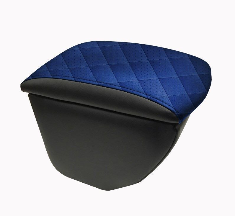 Подлокотник мод. LADA Kalina с 2014г.- чёрный/синий/синий  РОМБ