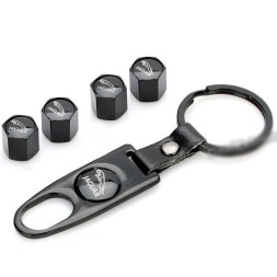 Брелок-ключ + колпачок на ниппель 4 шт JAGUAR (черный)