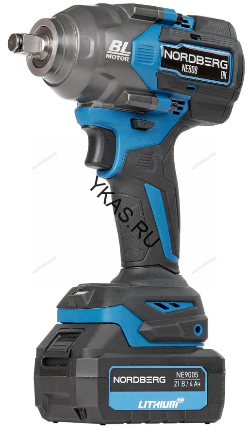 Аккумуляторный гайковерт NORDBERG NE808K (1/2", 21В, 1200Нм)